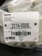 Thermo Scientific REF 2114-0006 Nalgene Square Wide-Mouth HDPE Bottle Lot 11 PCS