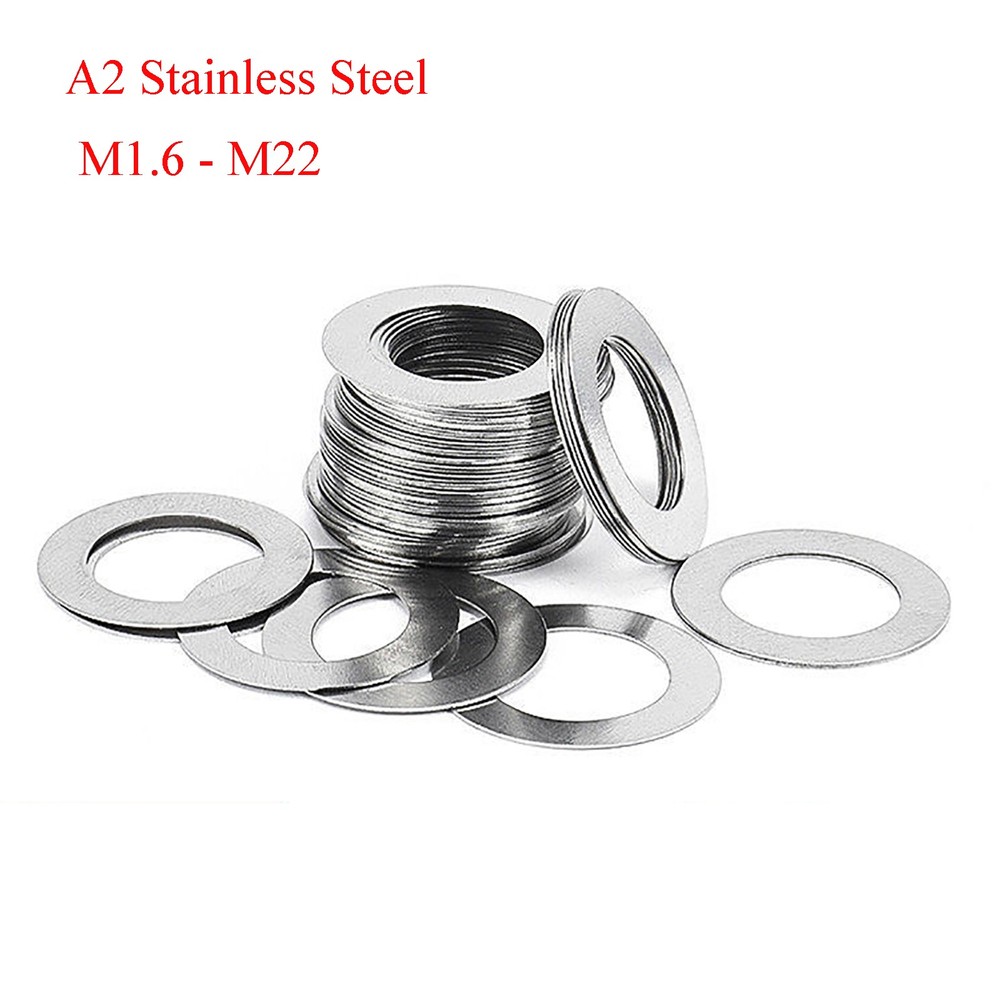 A2 Stainless Steel Shim Washers Flat Shims Thick 0.1 0.2 0.3 0.5 0.8 1mm DIN 988