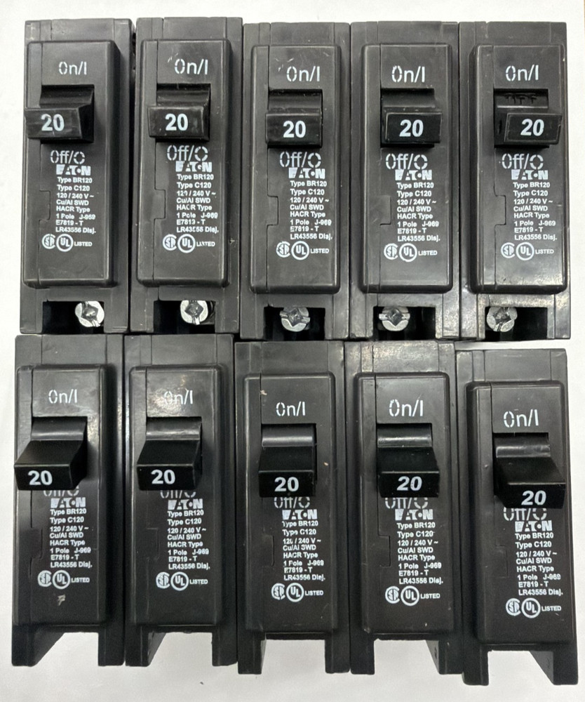 10 PCS Eaton BR120 – 20A Circuit Breaker