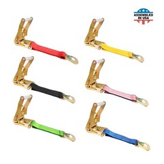 USA Heavy Duty 2″ Ratchet Tie Down Replacement Short Fixed End Strap w/Snap Hook