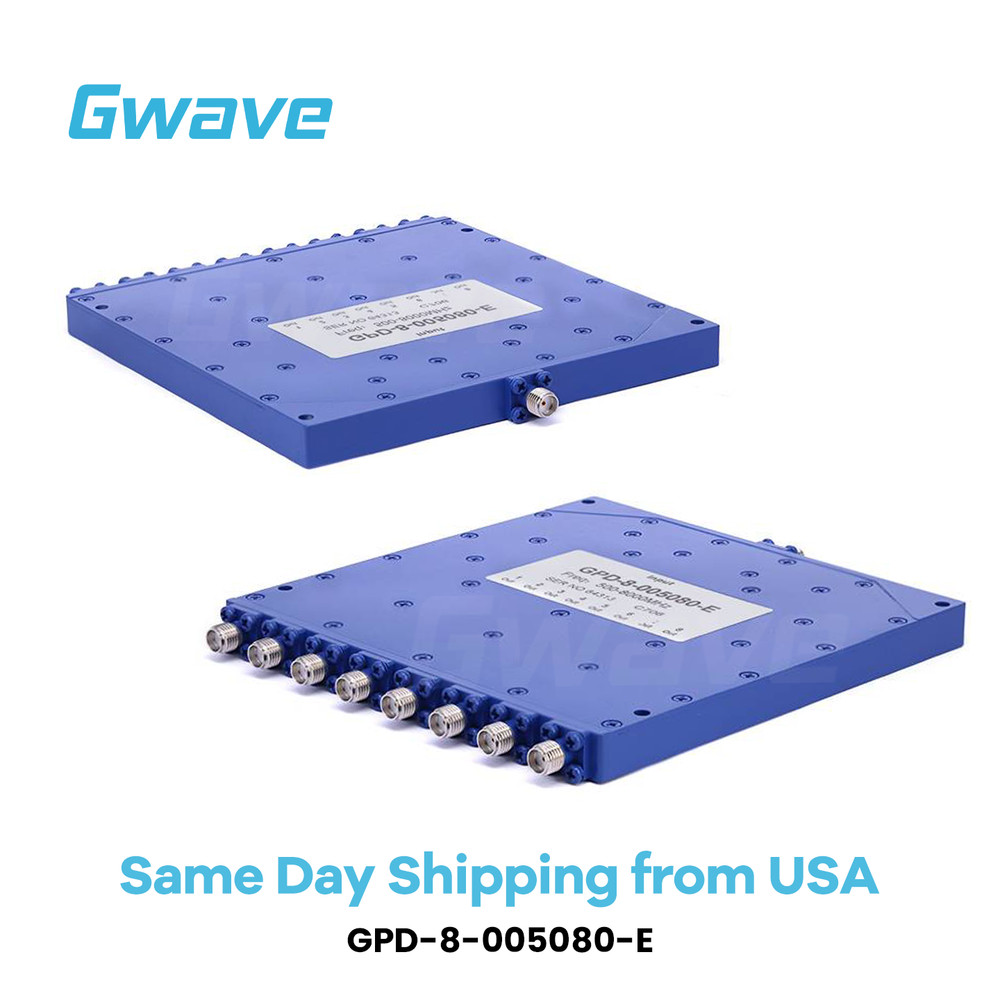 8-Way SMA Power Divider From 0.5 GHz to 8 GHz Rated at 20 Watts