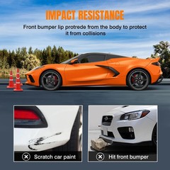 Front Bumper Lip Spoiler for 1999-2000 Honda Civic PP Unpainted Black Type