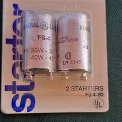 Vintage 1977 GE FS-4 Fluorescent Starters 2 Pack Sealed NOS Made in Costa Rica