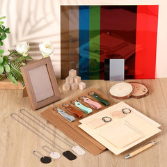 76-Piece Laser Engraving Material Kit: Wood, Metal, Leather & PVC Supplies