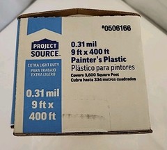 PROJECT SOURCE .31 mil 9 ft x 400 ft painter’s plastic #0506166- NEW