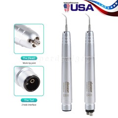 Dental Ultrasonic Air Scaler Handpiece 2&4Hole w 3Tips&Scaler Tips&Wrench Key ty