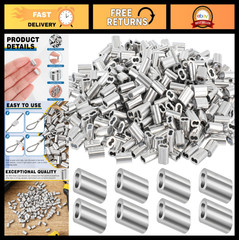 500 Pcs Aluminum Crimping Loop Sleeves 1/16″ Wire Rope Ferrules for Cable Ends