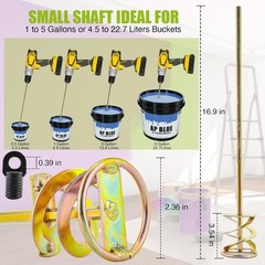 Paint Mixer For 1-5 Gallon Bucket Paint Stirrer For Drill Zinc Plated Rust Proof