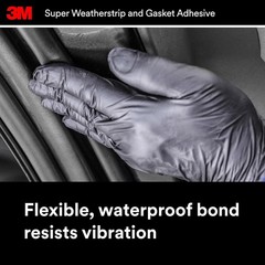 3M Super Weatherstrip and Gasket Adhesive, 08581, Black, 2 fl oz Tube, 1 Per Pac