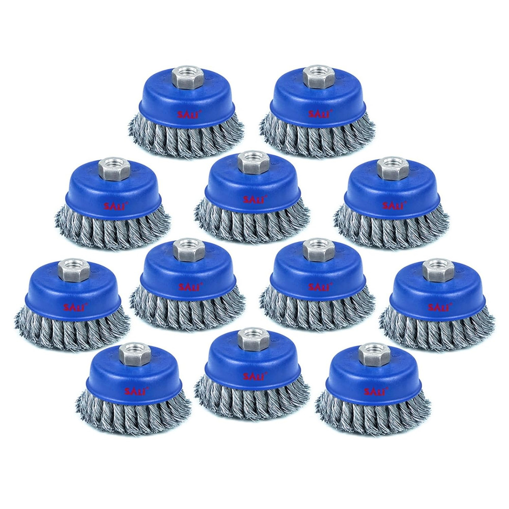12 Pack Wire Cup Brush, 4 Inch Twisted Knotted Cup Brush for Grinders, with 5/8-