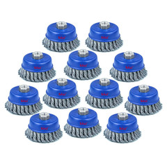 12 Pack Wire Cup Brush, 4 Inch Twisted Knotted Cup Brush for Grinders, with 5/8-
