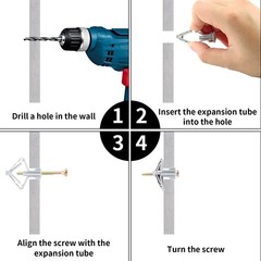 50 Pcs Drywall Anchors Kit Butterfly Anchors Hollow Wall Anchors Heavy Duty Dry.
