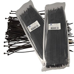 200 12″ Cable Ties BLACK 300mm Long 3.6mm Wide 40# Strong Industrial Wire Ziptie