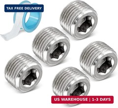 3/8″ NPT Male Plug, 304 Stainless Steel Internal Hex Thread Pipe Plug Socket Kit