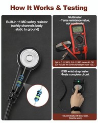 New 1PC Black Adjustable Anti Static Wrist Strap With Clip For Various Scenarios