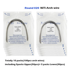 100pcs Dental Orthodontic Arch Wire Super Elastic NiTi Ovoid Natural Form Round