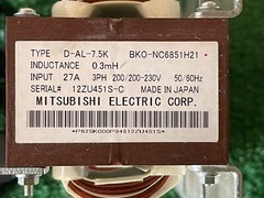 Mitsubishi Electric BK0-NC6851H21 AC Reactor D-AL-7.5K
