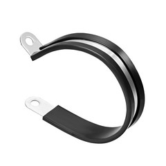 63mm Stainless Steel Rubber Cushioned Insulated Clamp R Shape Metal Clamp 8Pcs