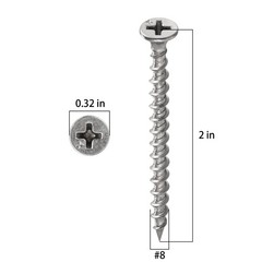1 pounds#8X2″410 Stainless Steel Fastener Drywall Screws-Phillips with coarse