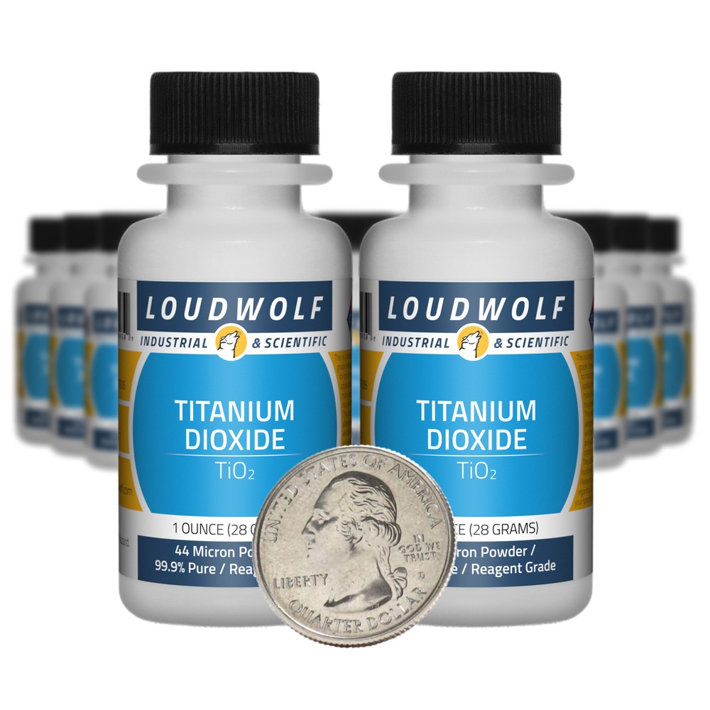 Titanium Dioxide / 1.3 Lbs / 20 Bottles / 99.9% Reagent Grade / 44 Micron Powder