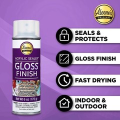 Spray Gloss Acrylic Sealer 6 Oz Clear Finish for Wood Metal Glass Projects
