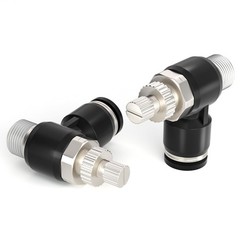3 Pack SL-5/32-N1 Air Flow Control Valve, 5/32 OD x 1/8 NPT, 90-Degree Elbow