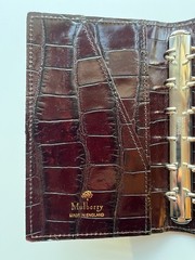 Vintage Mulberry Agenda Planner Mahogany Brown Croc/ Filofax Pocket Size/Krause