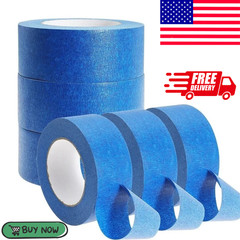 3 Rolls Blue Painter’s Tape 2 Inch x 60 Yards 5.5 Mil Masking Tape Clean Removal