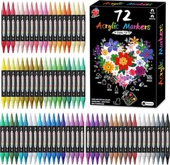 TBC The Crafts 72 Colors Dual Tip Acrylic Paint Markers,Waterproof, Non-Toxic,