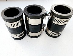 3 pack 3/4 in. Dia. x Hub x 3/4 in. Dia. Hub Flexible Coupling, metal to pvc