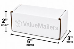 150 – 6 x 3 x 2 White Corrugated Shipping Mailer Packing Box Boxes