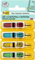 Message Sign Here Flags Assorted Colors 0.47 in Wide 4 Dispensers/Pack