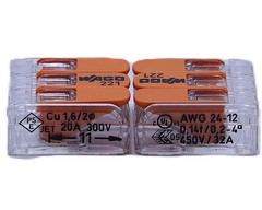 WAGO 221-413 Lever Nut Wire Connectors 50 Pack FAST SHIP Genuine 3 Conductor