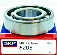 NEW SKF 6205 DEEP GROOVE BALL BEARING, OPEN TYPE, NO SEALS 25x52x15 mm
