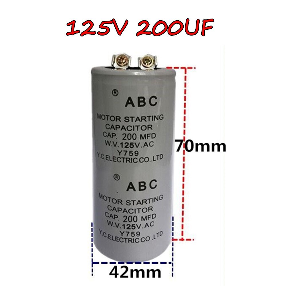 CD60 Motor Starting Capacitor 200MFD 200UF 125VAC 125V