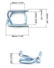 50PCS 1/2” Metal Wire Buckles for Polypropylene Cord Strapping Silver Steel