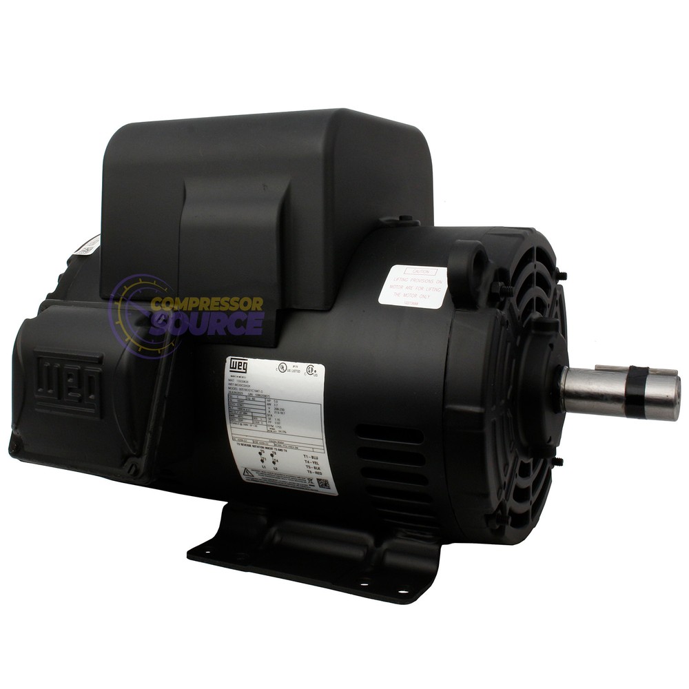 5HP WEG Air Compressor Electric Motor 182/4T Rolled Steel Single Phase 208-230V