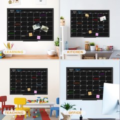 Magnetic Black Calendar Dry Erase Board, Calendar Monthly 36 X 24 Inch, Dry E…