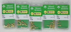 10 Blister Packs of 10 Hillman 6 x 1/2 Brass Screws For a Total of 100 Screws