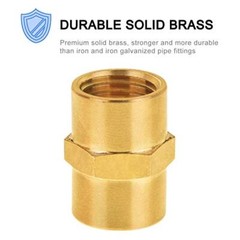 12 Pack Air Hose Fittings, Brass Pipe Fitting, Coupling 1/4″ x 1/4″ NPT Female