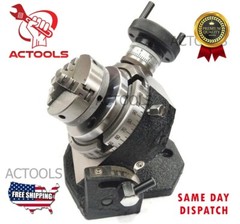 Rotary Table Tilting 4″ Inch With 3 Jaw 65mm Mini Lathe Chuck Milling Machine