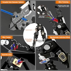 25-in-1 Multifunctional Wire Stripper for Cutting Crimping 16 AWG to 6 AWG