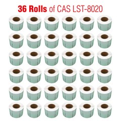 CAS LST-8020 Printing Scale Label, 58 x 60 mm, UPC/Ingredients “36 ROLLS”
