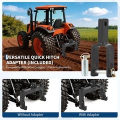 3 Point Quick Hitch Adapter Attach 2″ Receiver for Category 1 Tractor 3000lbs