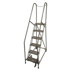 NEW! Cotterman 90 in H Steel Rolling Ladder, 6 Steps, 450 lb Load Cap!!