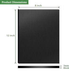 ABS Plastic Sheet 8 X 12 X 1/8 Inch Thick 3Mm Moldable Plastic Sheet Black