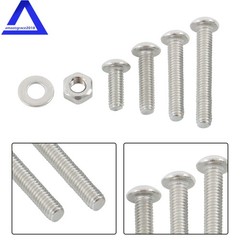 600PCS M3 M4 M5 M6 Stainless Steel Flanged Bolts and Nuts Kit,16 Common Sizes