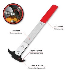 Performance Tool W1219 Professional Seal Puller, Heat Treated Steel, Dual Hook