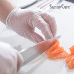 SunnyCare #7803 Vinyl Disposable Gloves Powder Free (Latex Nitrile Free) Large