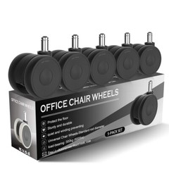 5PCS Office Chair 2.5″ Casters Heavy Duty Rubber Swivel Wheels Replacement